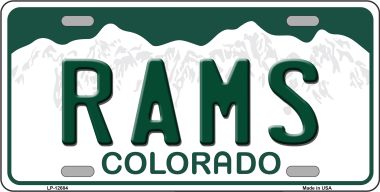 LP-12684 6 x 12 in. Rams Novelty Metal License Plate