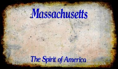 M-8138 3.5 x 2 in. Massachusetts Rusty Blank Background Novelty Magnet