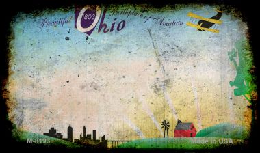 M-8193 3.5 x 2 in. Ohio Rusty Blank Background Novelty Magnet