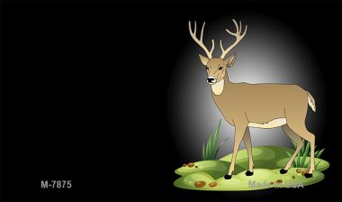 Deer Offset Novelty Metal Magnet M-7875