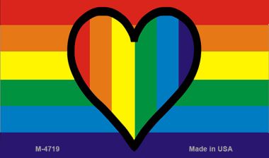 Rainbow Heart Novelty Metal Magnet M-4719