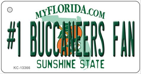 KC-13366 1.5 x 3 in. Number 1 Buccaneers Fan Novelty Metal Key Chain