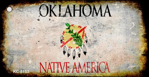KC-8153 1.5 x 3 in. Oklahoma Rusty Blank Background Key Chain