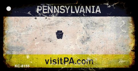 KC-8155 1.5 x 3 in. Pennsylvania Rusty Blank Background Key Chain