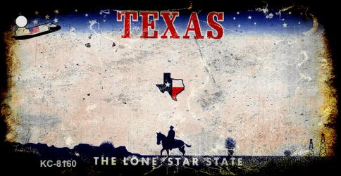 KC-8160 1.5 x 3 in. Texas Rusty Blank Background Key Chain