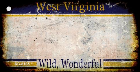 SMART BLONDE West Virginia Rusty Blank Key Chain KC-8165