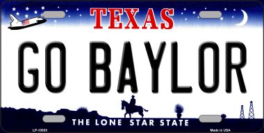6 x 12 in. Go Baylor Novelty Metal License Plate