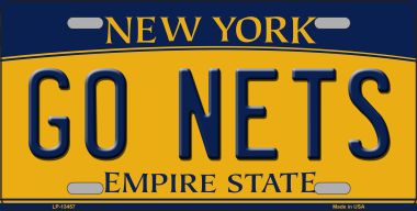 LP-13457 6 x 12 in. Go Nets Novelty Metal License Plate Tag