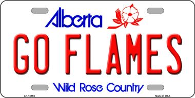6 x 12 in. Go Flames Novelty Metal License Plate Tag