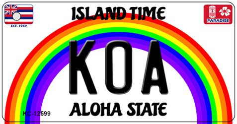 KC-12599 1.5 x 3 in. Koa Novelty Metal Key Chain