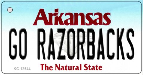 KC-12644 1.5 x 3 in. Go Razorbacks Novelty Metal Key Chain