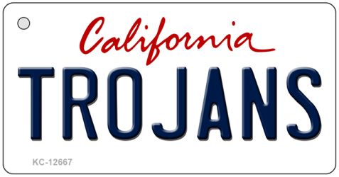 KC-12667 1.5 x 3 in. Trojans Novelty Metal Key Chain