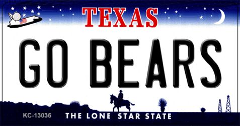 KC-13036 1.5 x 3 in. Go Bears Novelty Metal Key Chain