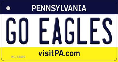 KC-13489 1.5 x 3 in. Go Eagles Novelty Metal Key Chain