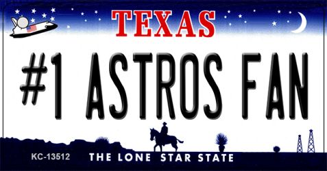 KC-13512 1.5 x 3 in. Number 1 Astros Fan Novelty Metal Key Chain