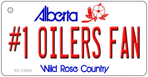 KC-13554 1.5 x 3 in. Number 1 Oilers Fan Novelty Metal Key Chain