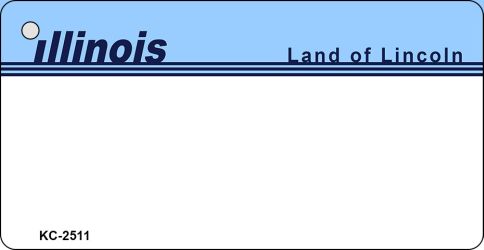 SMART BLONDE Illinois State Blank Novelty Metal Key Chain KC-2511