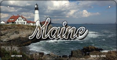 Maine Lighthouse Beach Novelty Metal Bicycle Plate BP-11604