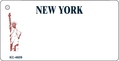 SMART BLONDE New York State Blank Novelty Metal Key Chain KC-4609