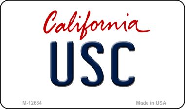 M-12664 3.5 x 2 in. USC Novelty Metal Magnet