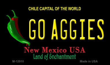 M-12910 3.5 x 2 in. Go Aggies Novelty Metal Magnet