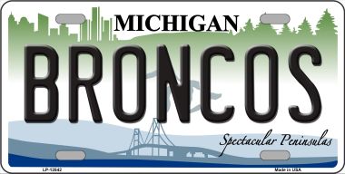 LP-12842 6 x 12 in. Broncos Novelty Metal License Plate