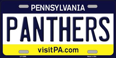LP-12995 6 x 12 in. Panthers Novelty Metal License Plate