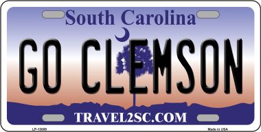 LP-13009 6 x 12 in. Go Clemson Novelty Metal License Plate