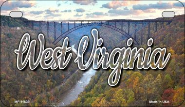 West Virginia River Bridge Novelty Metal Motorcycle Plate MP-11639
