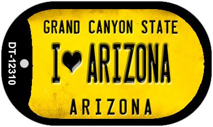 DT-12310 1.5 x 2 in. I Love Arizona Novelty Metal Dog Tag Necklace -  Smart Blonde