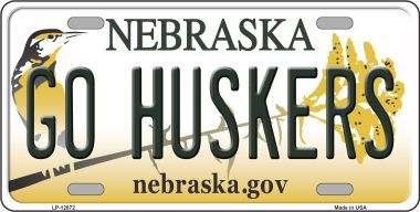 LP-12872 6 x 12 in. Go Huskers Novelty Metal License Plate