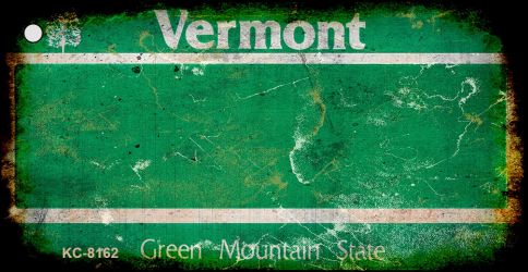KC-8162 1.5 x 3 in. Vermont Rusty Blank Background Key Chain