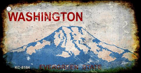 KC-8164 1.5 x 3 in. Washington Rusty Blank Background Key Chain