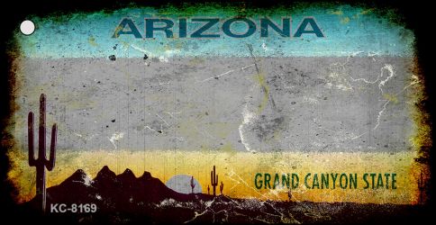 KC-8169 1.5 x 3 in. Arizona Grey Rusty Blank Background Key Chain
