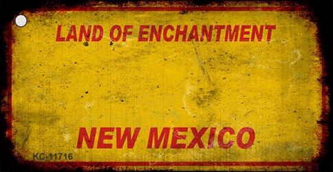 KC-11716 1.5 x 3 in. New Mexico Rusty Blank Background Key Chain