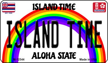 M-12544 3.5 x 2 in. Island Time Novelty Metal Magnet
