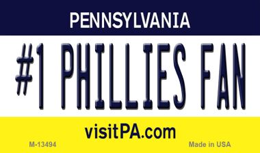 M-13494 3.5 x 2 in. Number 1 Phillies Fan Novelty Metal Magnet