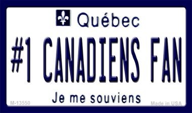 M-13550 3.5 x 2 in. Number 1 Canadiens Fan Novelty Metal Magnet