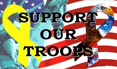 M-554 3.5 x 2 in. Support Our Troops Novelty Metal Magnet