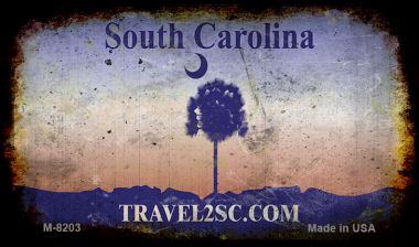 M-8203 3.5 x 2 in. South Carolina Rusty Blank Background Novelty Magnet