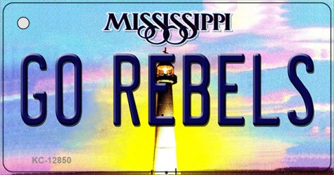 KC-12850 1.5 x 3 in. Go Rebels Novelty Metal Key Chain