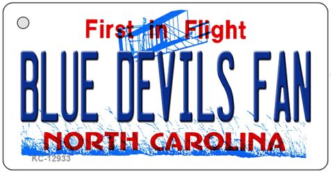 KC-12933 1.5 x 3 in. Blue Devils Fan Novelty Metal Key Chain
