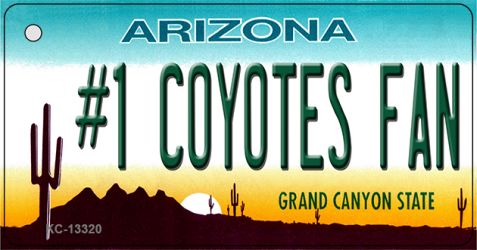KC-13320 1.5 x 3 in. Number 1 Coyotes Fan Novelty Metal Key Chain