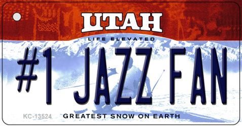 KC-13524 1.5 x 3 in. Number 1 Jazz Fan Novelty Metal Key Chain