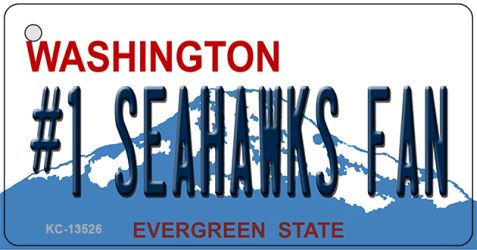 KC-13526 1.5 x 3 in. Number 1 Seahawks Fan Novelty Metal Key Chain