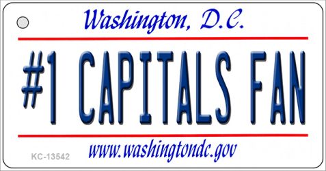 KC-13542 1.5 x 3 in. Number 1 Capitals Fan Novelty Metal Key Chain