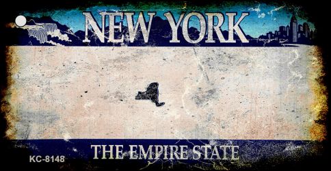 KC-8148 1.5 x 3 in. New York Rusty Blank Background Key Chain