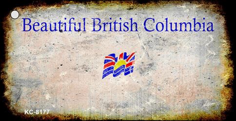 KC-8177 1.5 x 3 in. British Columbia Rusty Blank Background Key Chain