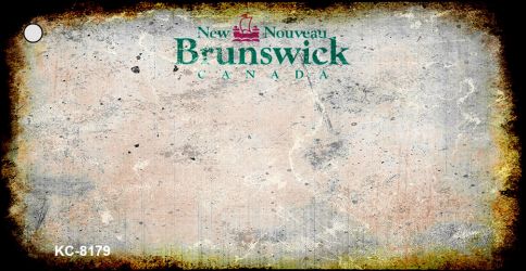 KC-8179 1.5 x 3 in. New Brunswick Rusty Blank Background Key Chain