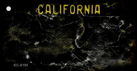 KC-8191 1.5 x 3 in. California Black Rusty Blank Background Key Chain